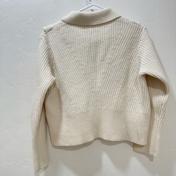 Derek Lam 10 Crosby Noelia Ivory Cream Collared Ruffle Sweater Cropped Women S - Picture 7 of 13